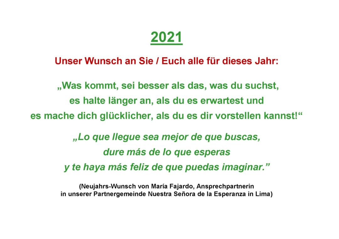 Zum Jahreswechsel 2020/21